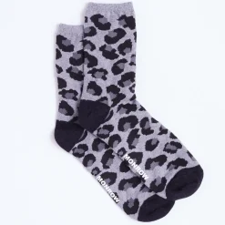 MONROW Leopard Calf Socks HEATHERGREY Best